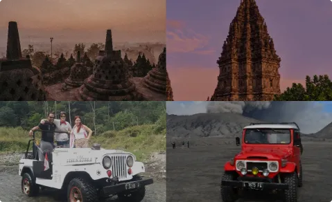 Sunrise at Setumbu Hill and Borobudur Temple