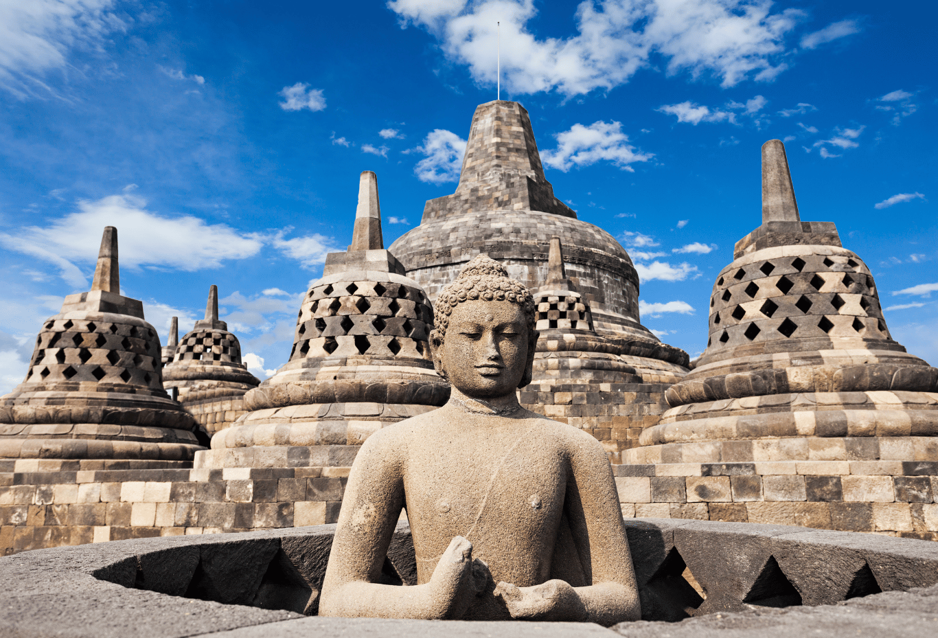 Sunrise at Setumbu Hill and Borobudur Temple